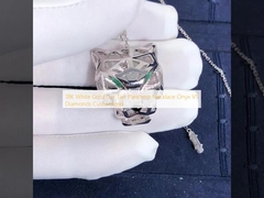 Auto-Reihe Panthere-Halsketten-Onyx des Weißgold-18K GEGEN die Diamanten besonders angefertigt