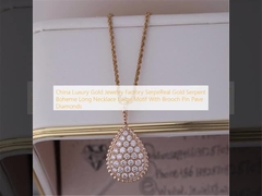 Lange Halsketten-großes Motiv China-Luxusgoldschmuck-Fabrik SerpeReal-Goldschlange Boheme mit Brosche Pin Pave Diamonds