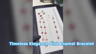 Vintage Alhambra 5-Motiv-Armband in rosa Emaille