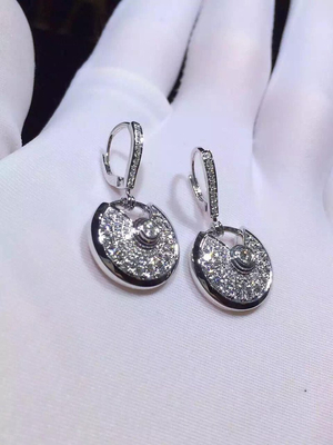 N8515029  Diamond Earrings 18K White Gold For Young Ladies