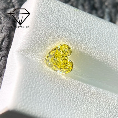LuxuryShine VS1 Lab Grown Diamond Fancy Yellow Heart Shape 1CT 2CT 3CT 4CT 5CT Real Diamonds With IGI Certificate