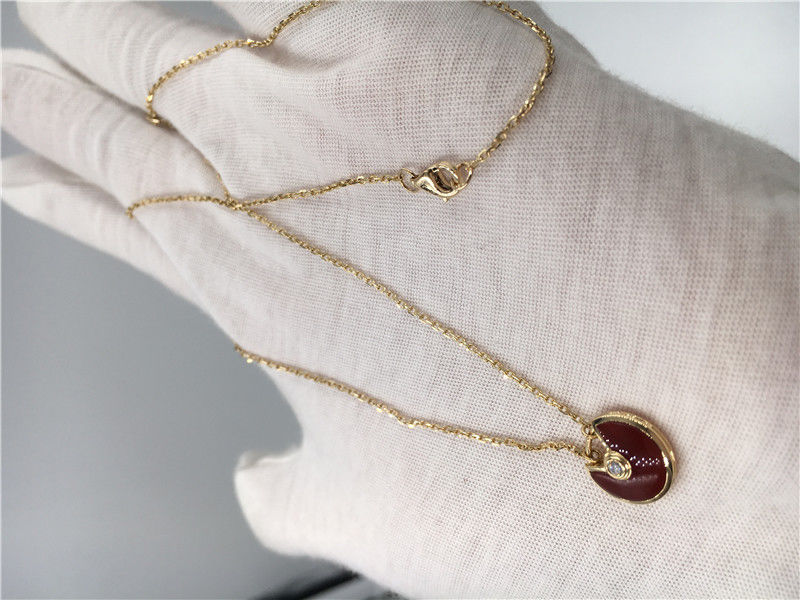 Qualität XS-Modell-High End Custom-Schmuck-Amulette De-Halskette 18K Rose Gold Carnelian Fabrik