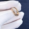 Small Model Cartier Trinity Ring 18K White Yellow Rose Gold With Diamonds