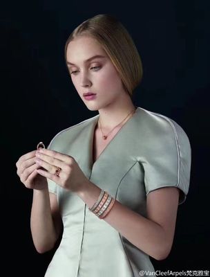 Qualität Mittleres Gold-18k Perlee-Unterzeichnungs-Armband weiße Rose Yellow Gold des Modell-VCA wirkliches Fabrik