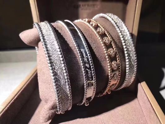 Qualität Mittleres Gold-18k Perlee-Unterzeichnungs-Armband weiße Rose Yellow Gold des Modell-VCA wirkliches Fabrik