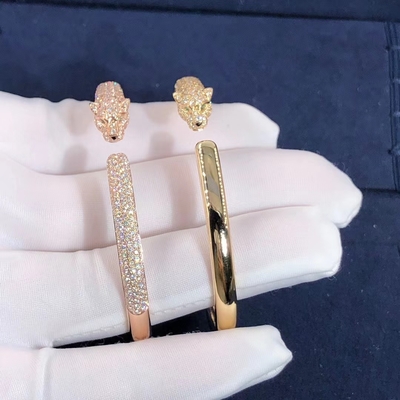Gelb Cartier Panther Bracelets 18K der Frauen/Rosen-/Weißgold-wirkliches natürliches GEGEN Diamanten