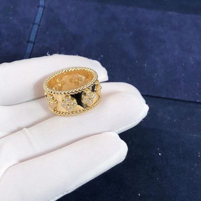 Qualität Goldstützprivate Kundenbezogenheit des mittleren Modell-VCA Van Cleef Perlee Clover Ring 18k Fabrik