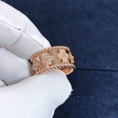 Qualität Goldstützprivate Kundenbezogenheit des mittleren Modell-VCA Van Cleef Perlee Clover Ring 18k Fabrik