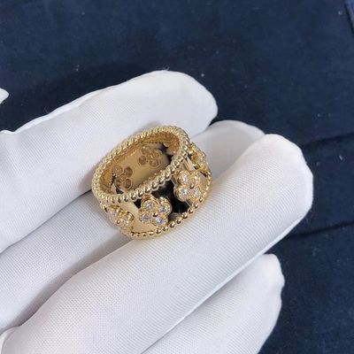 Qualität Goldstützprivate Kundenbezogenheit des mittleren Modell-VCA Van Cleef Perlee Clover Ring 18k Fabrik