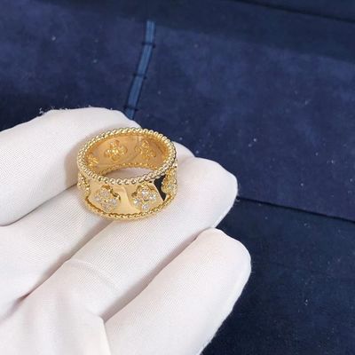 Qualität Goldstützprivate Kundenbezogenheit des mittleren Modell-VCA Van Cleef Perlee Clover Ring 18k Fabrik