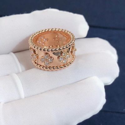 Qualität Goldstützprivate Kundenbezogenheit des mittleren Modell-VCA Van Cleef Perlee Clover Ring 18k Fabrik