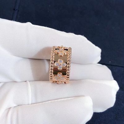 Qualität Goldstützprivate Kundenbezogenheit des mittleren Modell-VCA Van Cleef Perlee Clover Ring 18k Fabrik