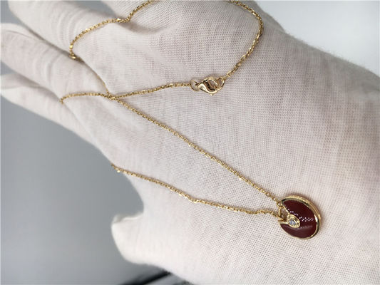 Qualität XS-Modell-High End Custom-Schmuck-Amulette De-Halskette 18K Rose Gold Carnelian Fabrik