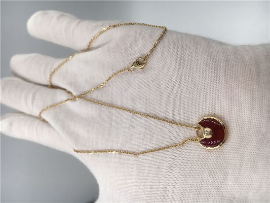 Qualität XS-Modell-High End Custom-Schmuck-Amulette De-Halskette 18K Rose Gold Carnelian Fabrik