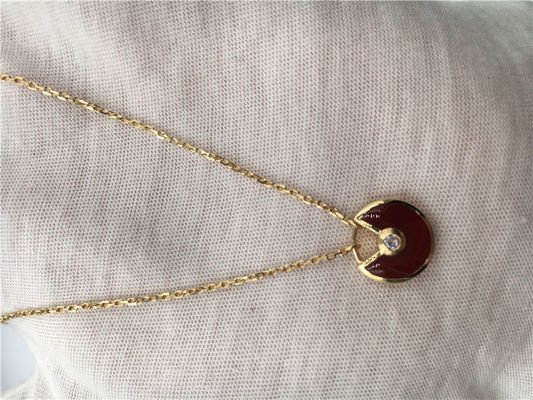 Qualität XS-Modell-High End Custom-Schmuck-Amulette De-Halskette 18K Rose Gold Carnelian Fabrik