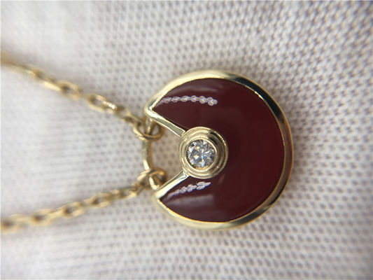 Qualität XS-Modell-High End Custom-Schmuck-Amulette De-Halskette 18K Rose Gold Carnelian Fabrik