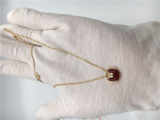 Qualität XS-Modell-High End Custom-Schmuck-Amulette De-Halskette 18K Rose Gold Carnelian Fabrik