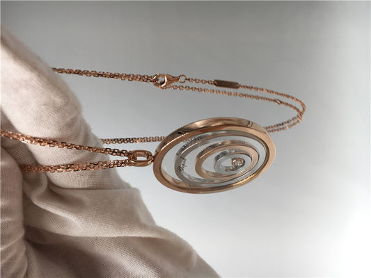 Qualität Goldanhänger der runden Form-18k Rose, glücklicher Geist-Anhänger SI H Qualität Chopard Fabrik