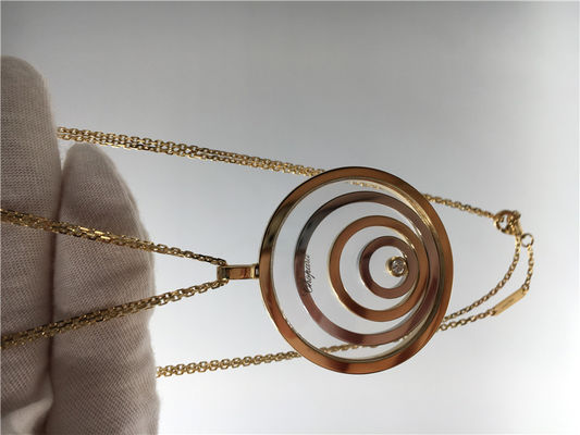 Qualität Goldanhänger der runden Form-18k Rose, glücklicher Geist-Anhänger SI H Qualität Chopard Fabrik