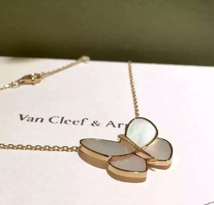 Qualität Gelbes Gold der Schmetterlings-hängendes Halsketten-18K, Halskette Vans Cleef Butterfly Fabrik