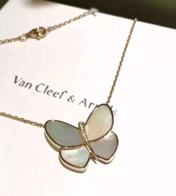 Qualität Gelbes Gold der Schmetterlings-hängendes Halsketten-18K, Halskette Vans Cleef Butterfly Fabrik