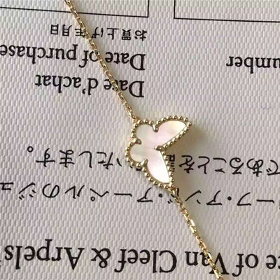Qualität Weißes Goldarmband-süßes Alhambra-Schmetterlings-Armband des Perlmutt-18K Fabrik