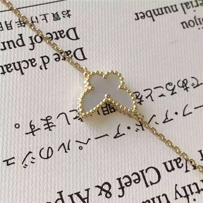 Qualität Weißes Goldarmband-süßes Alhambra-Schmetterlings-Armband des Perlmutt-18K Fabrik
