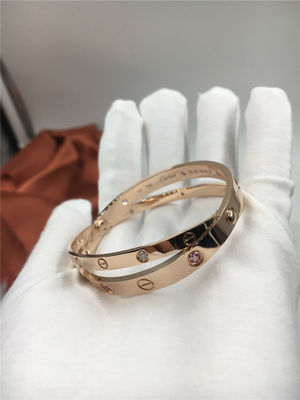 Qualität Rose Gold Luxury Diamond Jewelry-Liebes-Armband der Frauen mit sechs rosa Saphiren Fabrik