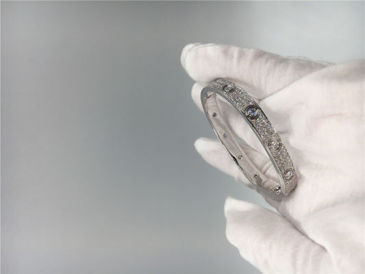 Qualität Einfacher Diamond Bangle Bracelet, Liebes-Armband des Weißgold-18k Fabrik