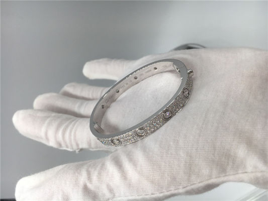 Qualität Einfacher Diamond Bangle Bracelet, Liebes-Armband des Weißgold-18k Fabrik