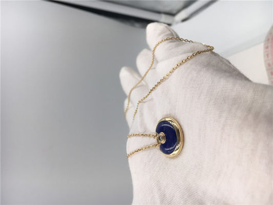 Qualität Wirkliche Goldketten des dunkelblauer Lapislazuli-Luxusgoldschmuck-18K mit Anhängern Fabrik