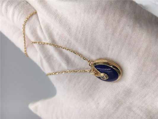 Qualität Wirkliche Goldketten des dunkelblauer Lapislazuli-Luxusgoldschmuck-18K mit Anhängern Fabrik