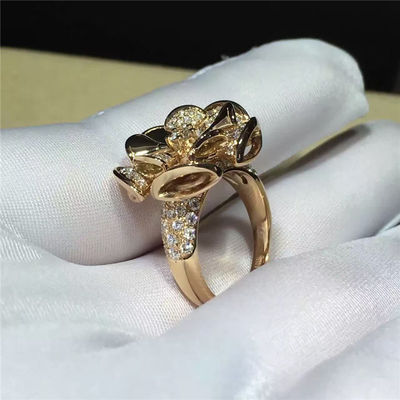 Qualität Blume geformte Golddiamanten Ring Luxury Jewelrys 18K für Hochzeit/Verpflichtung Fabrik