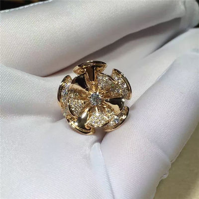 Qualität Blume geformte Golddiamanten Ring Luxury Jewelrys 18K für Hochzeit/Verpflichtung Fabrik