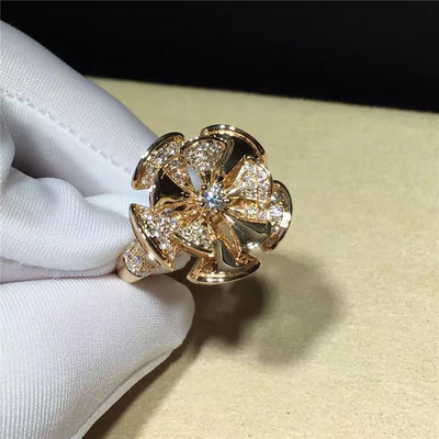 Qualität Blume geformte Golddiamanten Ring Luxury Jewelrys 18K für Hochzeit/Verpflichtung Fabrik