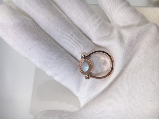 Luxusschmuck-Weinlese-Rose Gold Engagement Rings With-Perlmutt des schmuck-18K/Pavé-Diamanten