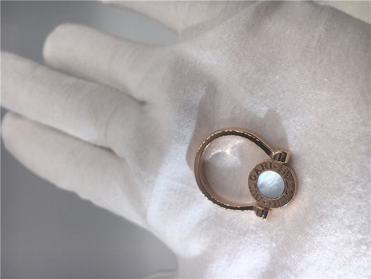 Qualität Luxusschmuck-Weinlese-Rose Gold Engagement Rings With-Perlmutt des schmuck-18K/Pavé-Diamanten Fabrik