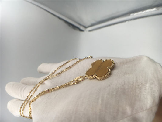 Qualität Kundenspezifische handgemachte Goldhalskette der Damen-18K mit Bois D'Amourette/Brown-Edelstein Fabrik