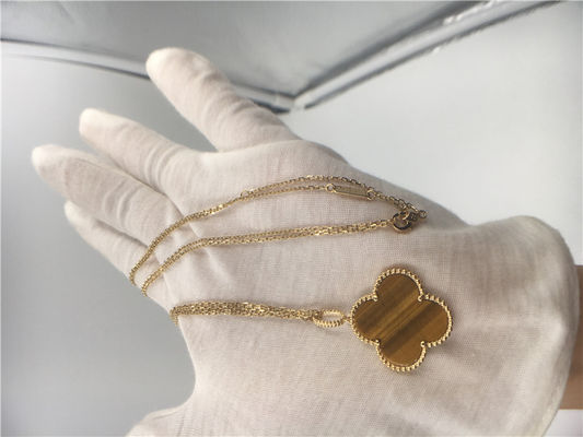 Qualität Kundenspezifische handgemachte Goldhalskette der Damen-18K mit Bois D'Amourette/Brown-Edelstein Fabrik