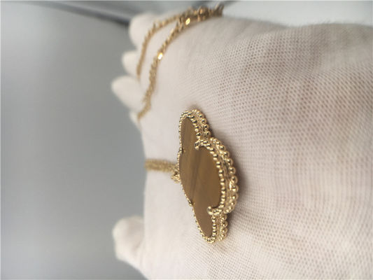 Qualität Kundenspezifische handgemachte Goldhalskette der Damen-18K mit Bois D'Amourette/Brown-Edelstein Fabrik