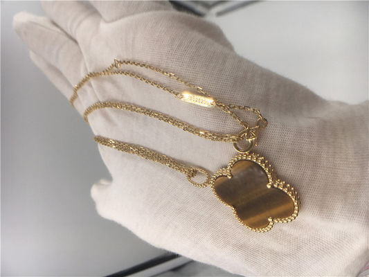 Qualität Kundenspezifische handgemachte Goldhalskette der Damen-18K mit Bois D'Amourette/Brown-Edelstein Fabrik