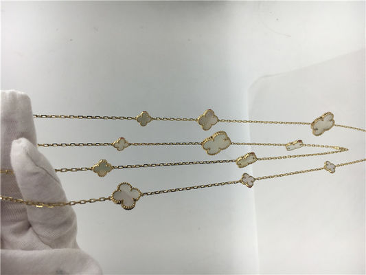 Qualität Long Necklace Van Cleef und Arpels mit Motiv-Weißgold-Anhänger-Halskette der Blumen-Form-16 Fabrik