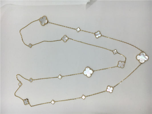 Qualität Long Necklace Van Cleef und Arpels mit Motiv-Weißgold-Anhänger-Halskette der Blumen-Form-16 Fabrik