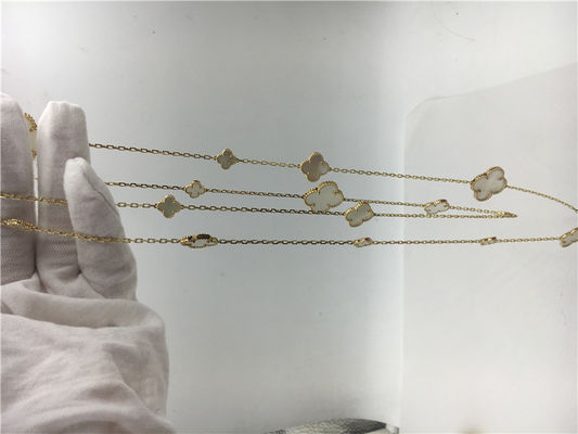 Qualität Long Necklace Van Cleef und Arpels mit Motiv-Weißgold-Anhänger-Halskette der Blumen-Form-16 Fabrik