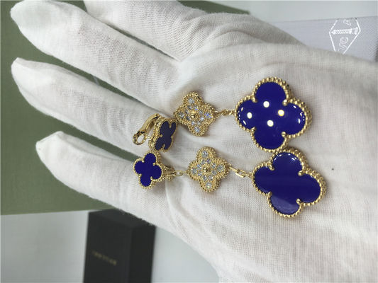 Qualität Ohrringe VCARO9II00 Van Cleef Vintage Alhambra mit Malachit/Diamanten Fabrik