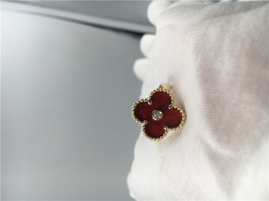 Qualität Goldring-einzigartige Weinlese Alhambra der Frauen des Karneol-18K mit wirklichem Diamanten Fabrik