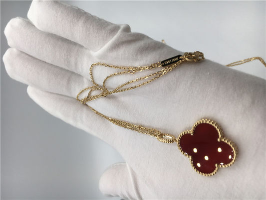 Qualität Ketten-Halskette des Gold18k mit Karneol, einfache Goldhalskette kein Diamant Fabrik