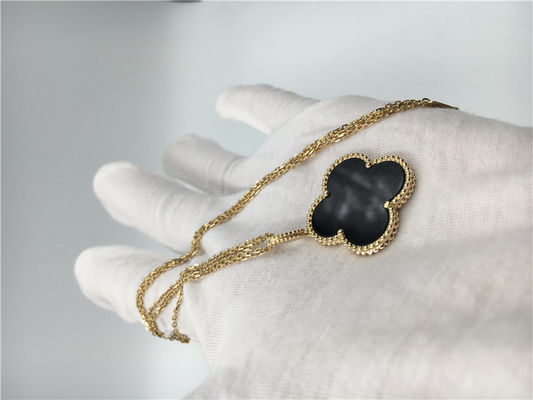Qualität Lange Halskette Luxusgoldschmuck-Alhambras der weinlese-Art-18K für Freundin Fabrik