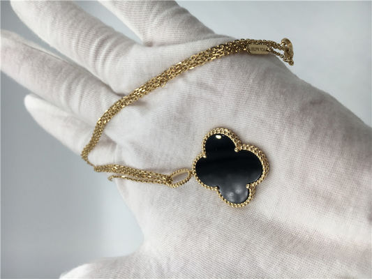Qualität Lange Halskette Luxusgoldschmuck-Alhambras der weinlese-Art-18K für Freundin Fabrik