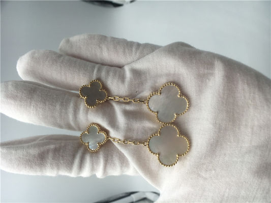 Qualität Van Cleef Earrings mit 2 Motiven, Perlmutt-Ohrringe Vans Cleef des gelbes Gold18k Fabrik